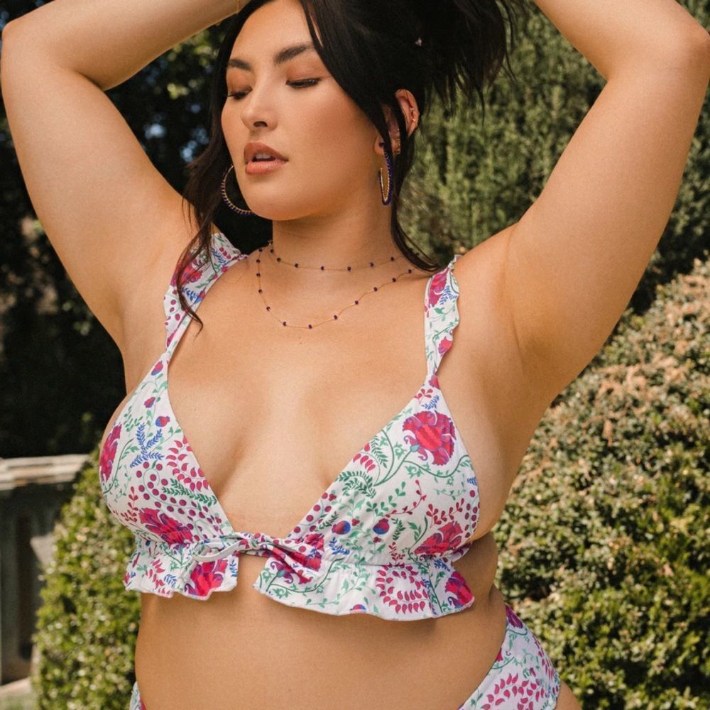 Toluca Swim Ophelia Bikini Top- Renaissance Tropical Floral Print